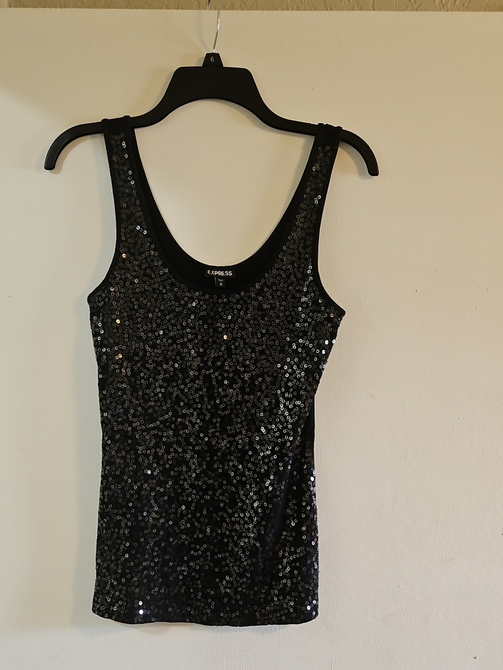 Express Black Sequin Tank Mini Dress